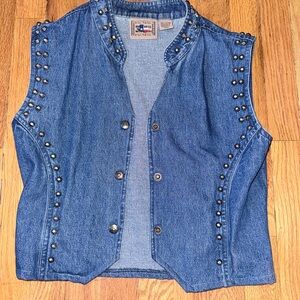 Studded Denim Vest